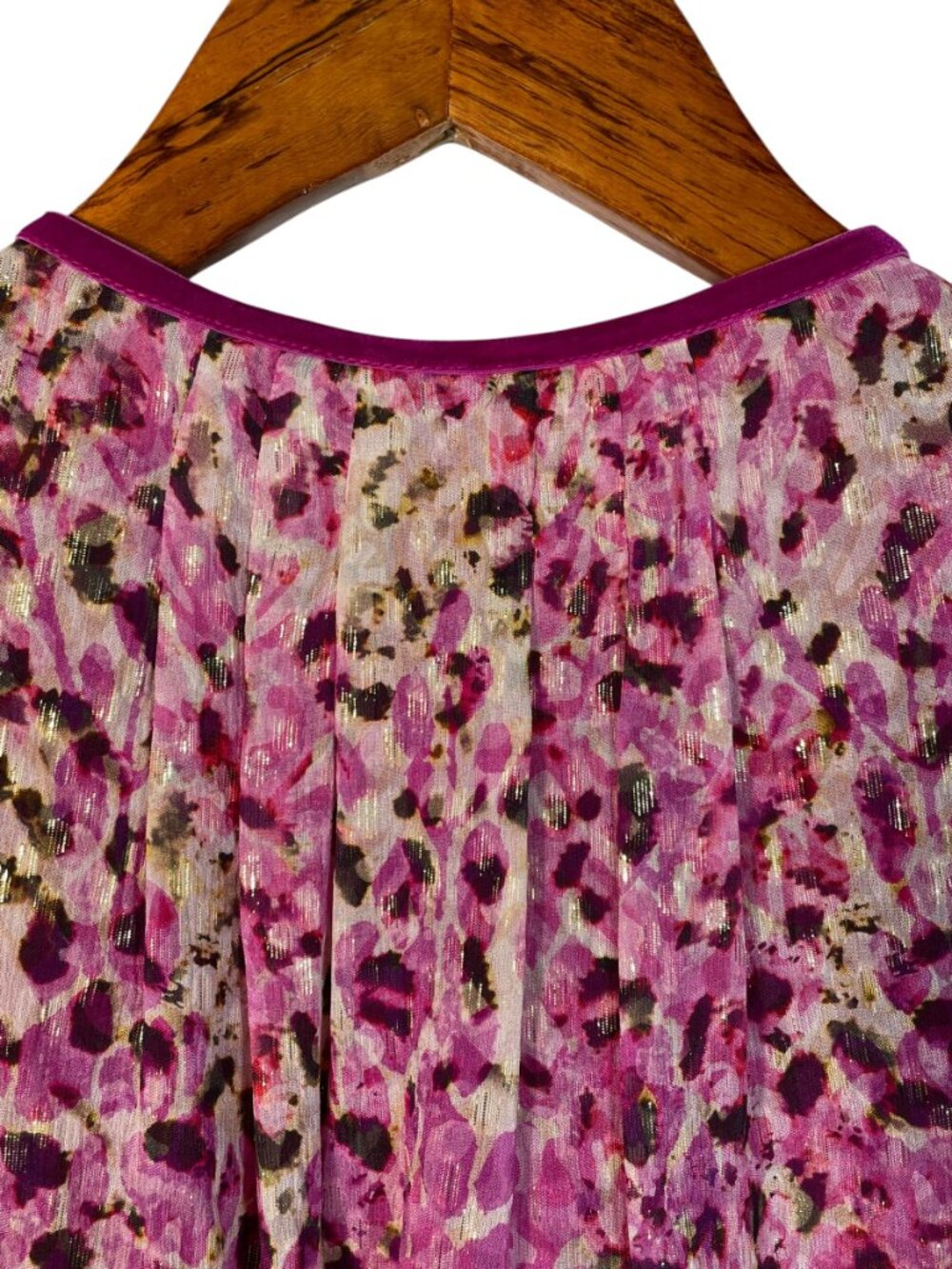 Elie Tahari 93% Silk Metallic Floral Pintuck Sleeveless Blouse Pink M - Picture 10 of 15